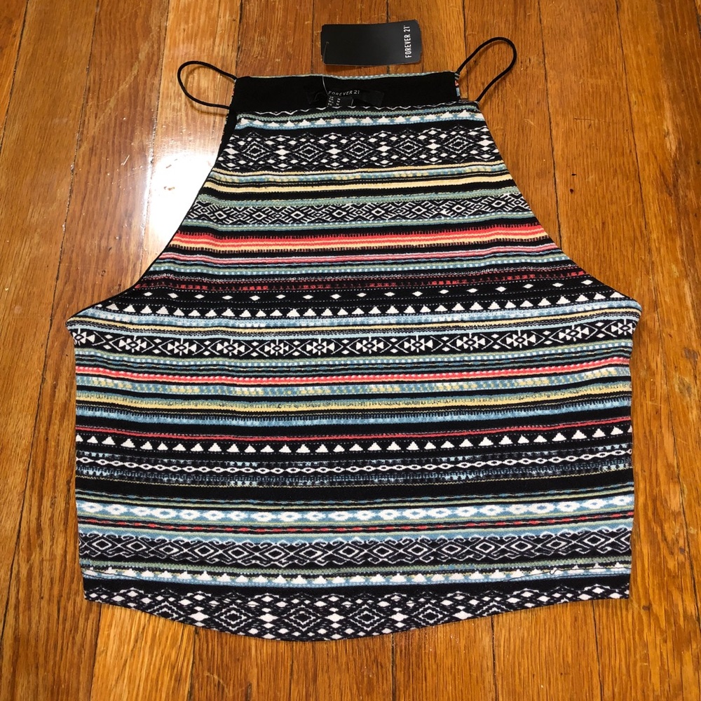 Colorful patterned Halter crop top